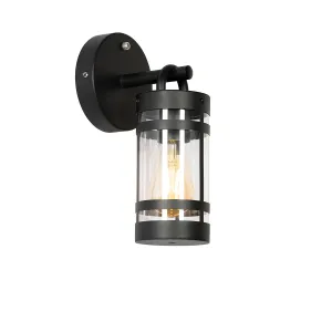 Vanjska zidna svjetiljka crna IP44 Senzor svjetlo-tamno - Ruben