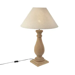 Country stolna svjetiljka s lanenom sjenilom bež 55 cm - čičak