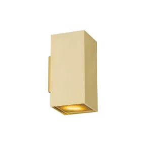 Dizajnerska zidna lampa zlatna kvadratna 2 svjetla - Sab Honey