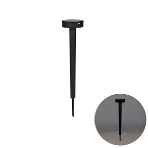 Dizajn pin spot crni sa LED i prigušivačem IP55 solarni - Fiorina