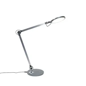Dizajn stolna svjetiljka siva s LED sa bežičnim punjačem - Don