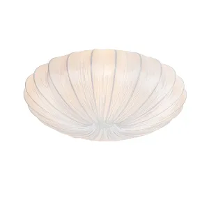 Dizajn stropna svjetiljka bijela svila 60 cm 5 svjetla - Plu