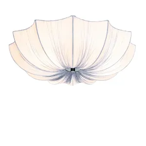 Dizajn stropna svjetiljka siva svila 52 cm 3 svjetla - Plu