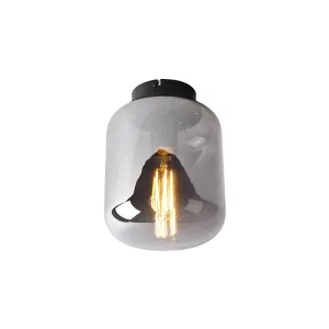 Dizajn stropne svjetiljke crne boje s dimnim staklom - Bliss