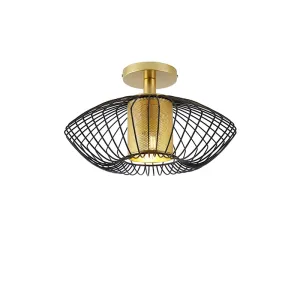 Dizajn stropne svjetiljke zlatne boje s crnom - Dobrado