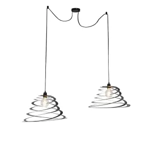 Dizajn viseća svjetiljka 2-svjetla sa spiralom sjene 50 cm - pomicanje