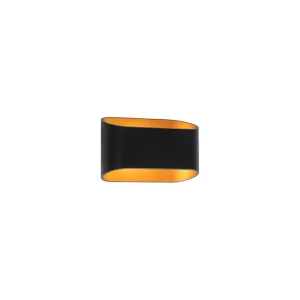 Dizajn zidna svjetiljka crna sa zlatom - Alone R