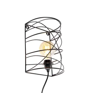 Dizajn zidna svjetiljka crna - Spira