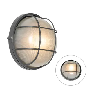 Industrijska vanjska zidna svjetiljka tamno siva IP44 - Hanneke