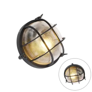 Industrijska okrugla zidna svjetiljka crna IP44 - Noutica
