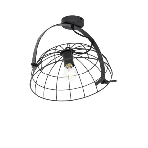 Industrijska stropna svjetiljka crna 35 cm podesiva - Hanze
