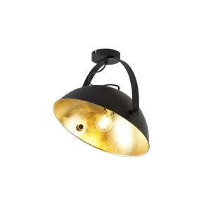 Industrijska stropna svjetiljka crna sa zlatom podesiva - Magnax