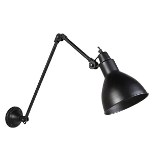 Industrijska zidna svjetiljka crna podesiva - Wye