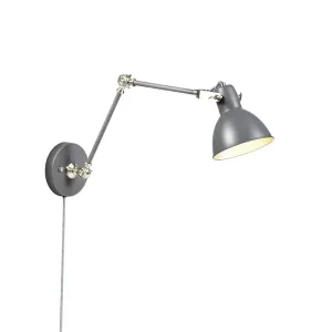 Industrijska zidna svjetiljka siva podesiva - Dazzle