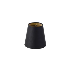 Kapa sa pamučnom stezaljkom crna 12 cm okrugla sa zlatom unutra