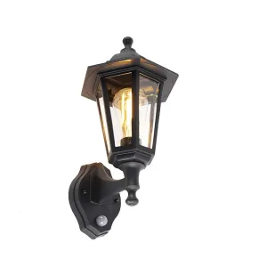 Klasična vanjska zidna lampa crna sa senzorom pokreta - New Haven