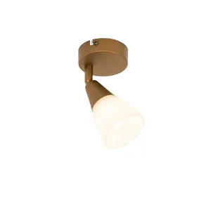 Klasični stropni reflektor zlatni s mat staklom - Madi
