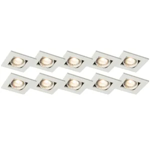Komplet od 10 ugradbenih reflektora bijele podesive - Qure