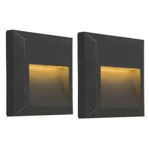 Komplet od 2 moderne zidne svjetiljke tamno sive boje, uključujući LED - Gem 2
