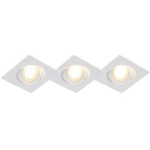 Set od 3 ugradbena reflektora bijele boje uključujući LED 3-stupanjsko prigušivanje - Miu