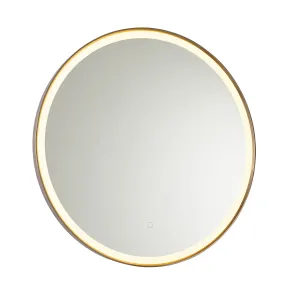 Kupaonsko ogledalo ružičasto zlato 70 cm uklj. LED s prigušivačem na dodir - Miral