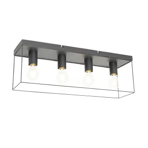 Minimalistička stropna svjetiljka crna 4 svjetla - Kodi