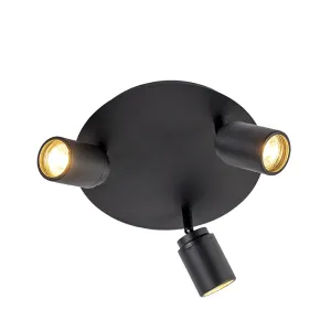 Moderna kupaonska spot crna 3-svjetla IP44 - Ducha