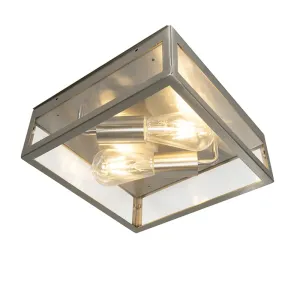 Moderna kvadratna vanjska stropna svjetiljka čelik 2-svjetla - Rotterdam
