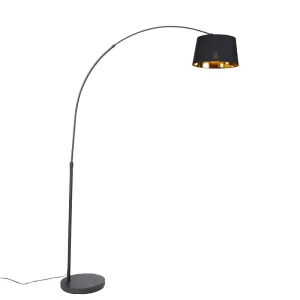 Moderna lučna svjetiljka crna sa zlatom - Arc Basic