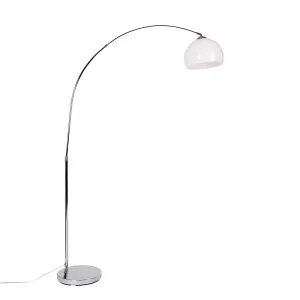 Moderna lučna svjetiljka kromirana s bijelim sjenilom - Arc Basic