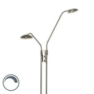 Moderna podna lampa od čelika sa svjetiljkom za čitanje uključujući LED - Eva