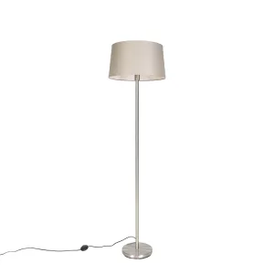 Moderna podna svjetiljka čelik s blještavom nijansom 45 cm - Simplo