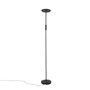 Moderna podna svjetiljka crna s LED i prigušivačem - Bumu