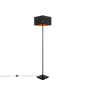 Moderna podna svjetiljka crna sa zlatom - VT 1