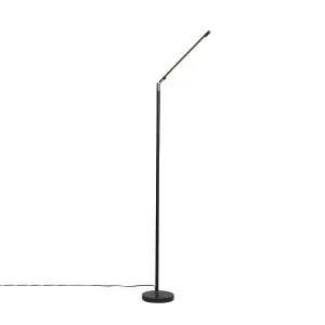 Moderna podna svjetiljka crna uklj. LED s prigušivačem na dodir - Berdien