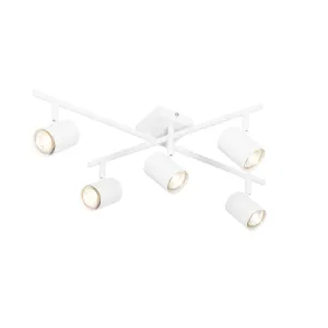 Moderna stropna svjetiljka bijela 5-svjetla podesiva četvrtasta - Jeana