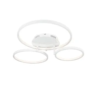 Moderna stropna svjetiljka bijela s LED i prigušenim svjetlom Rondas