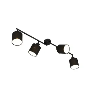 Moderna stropna svjetiljka crna 89,5 cm podesiva za 4 svjetla - Hetta
