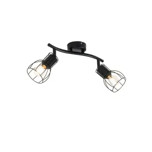 Moderna stropna svjetiljka crna s 2 svjetla podesiva - Botu