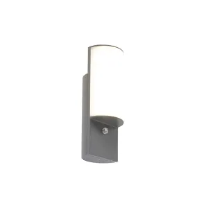 Moderna vanjska zidna svjetiljka tamno sive boje sa senzorom svijetlo-tamno - Harry