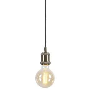Moderna viseća lampa brončana sa crnim kablom - Cava Classic