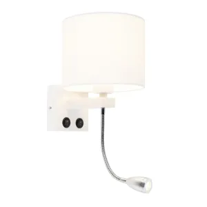 Moderna zidna svjetiljka bijela s bijelom sjenom - Brescia