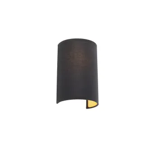 Moderna zidna svjetiljka crna i zlatna - Simple Drum