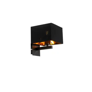 Moderna zidna svjetiljka crna sa zlatom - VT 1