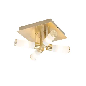 Moderna kupaonska stropna svjetiljka od mesinga s 4 svjetla IP44 - kada