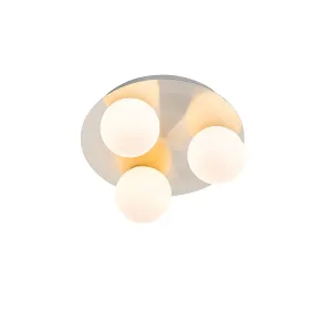Moderna kupaonska stropna svjetiljka čelična 3 svjetla - Cederic