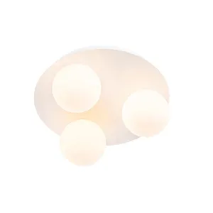 Moderna kupaonska stropna svjetiljka bijela 3 svjetla - Cederic