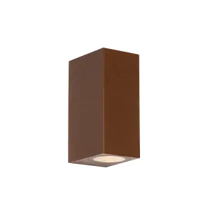 Moderna vanjska zidna svjetiljka hrđasto smeđa plastika 2 svjetla - Baleno