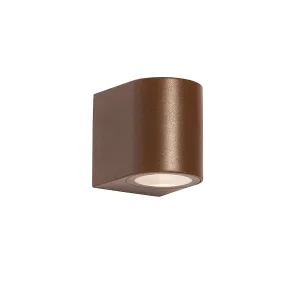 Moderna vanjska zidna svjetiljka hrđasto smeđa plastična ovalna - Baleno