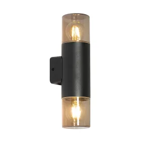 Moderna vanjska zidna svjetiljka crna 2 svjetla IP44 - Odense